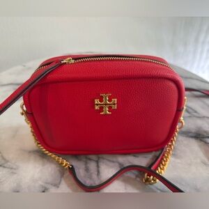 NEW Tory Burch Limited Edition Red Crossbody Bag with Gold Details